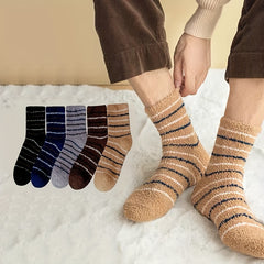 5pairs Winter Fuzzy Warm Socks Coral Fleece Socks