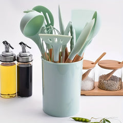 12pcs Silicone Utensil Set Non Stick Kitchen Cooking Turner Colander Spoon Whisk