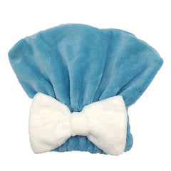 Hair Drying Towel with Bow Shower Cap