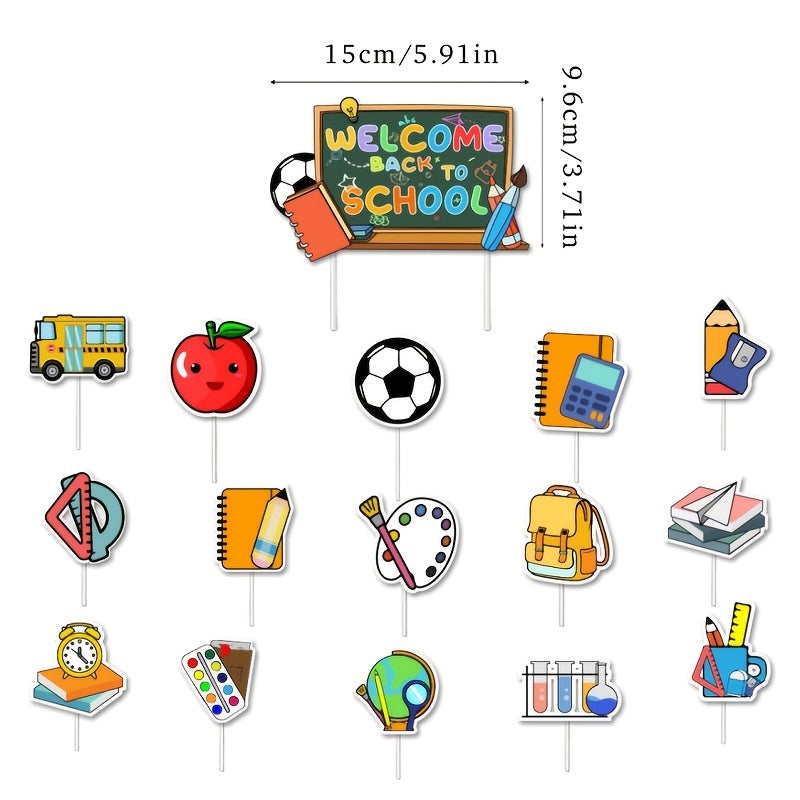 Back To School Banner & Cake Toppers Set