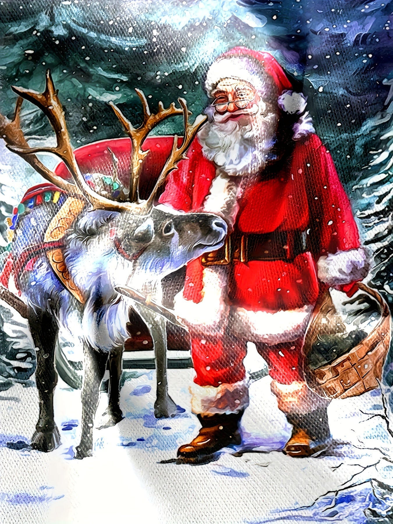 Christmas Deer Print Men's Long Sleeve T-shirt Stylish Tees For Autumn