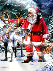 Christmas Deer Print Men's Long Sleeve T-shirt Stylish Tees For Autumn