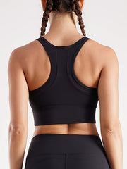 Patchwork Racerback Sports Bra Wire Padded Tank Top
