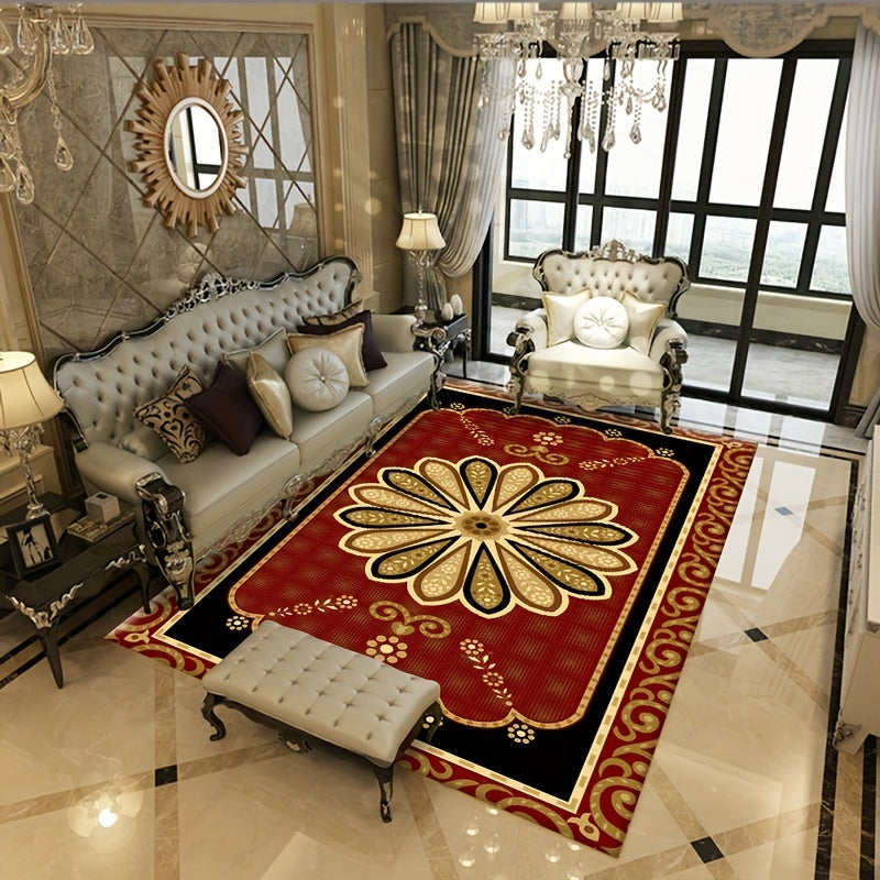 Vintage Floral Area Rug Non Shedding Floor Carpet Living Room Bedroom