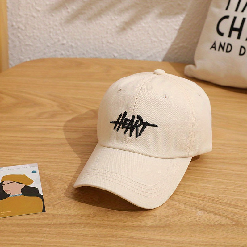 HEART Baseball Cap Embroidered Dad Hat Unisex Sun Hat
