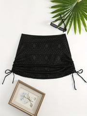 Geometric Pattern Lace Up Bikini Skirt