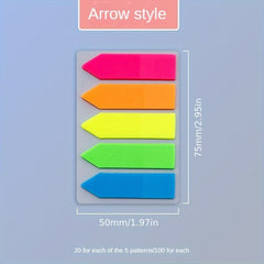 Colorful PET Fluorescent Sticky Notes N Times Stickers Student Office