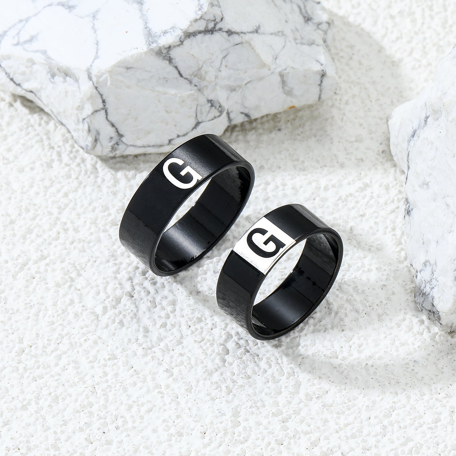 Couple Letter Rings Stainless Steel Punk Accessories Anniversary Gift