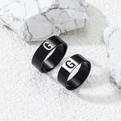 Couple Letter Rings Stainless Steel Punk Accessories Anniversary Gift