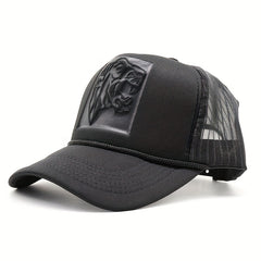 Tiger Head Embossed Baseball Cap Mesh Breathable Trucker Hats