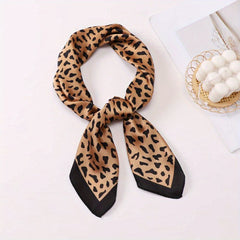 Leopard Print Bandana Vintage Silk Headscarf