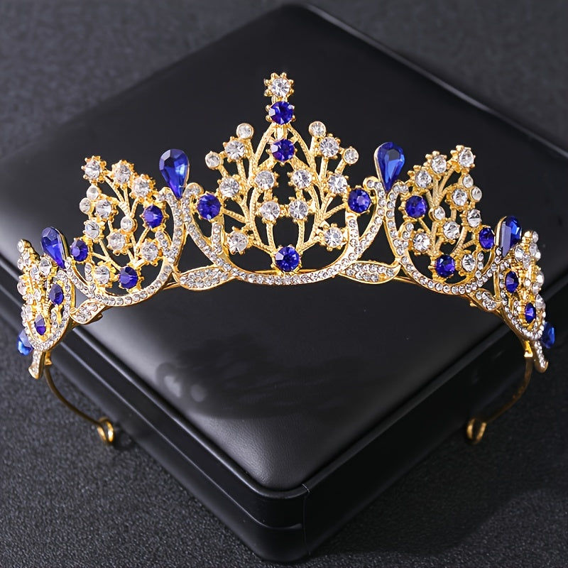 Golden Vintage Queen Crown For Wedding Brides