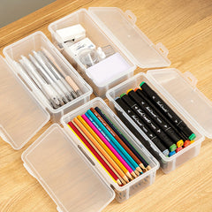 Large Capacity Transparent Stationery Storage Box Pen Holder