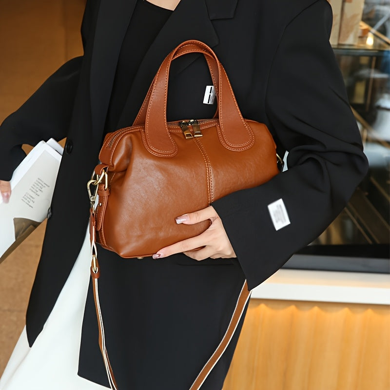 Leather Women's Handbag Crossbody & Shoulder Bag in Chocolate Light Bro