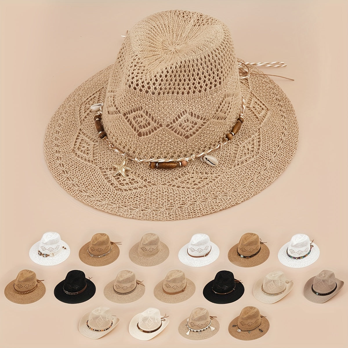 Cowboy Jazz Straw Hat Summer Sun Beach Hat