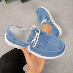 Women's Denim Canvas Slip On Loafers Casual Walking Sneakers
