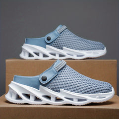 Men's Mesh Blade Clogs Slip on Closed Toe Sandals Soft Sole Walking Shoes