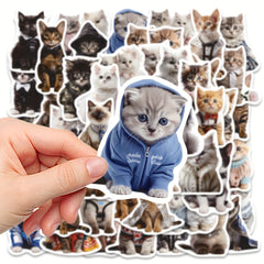 50pcs Funny Cat Graffiti Stickers Waterproof DIY Journal Stickers Pack