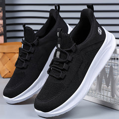 Soft Thick Sole Shock Absorption Woven Shoes Lightweight Breathable Sneakers