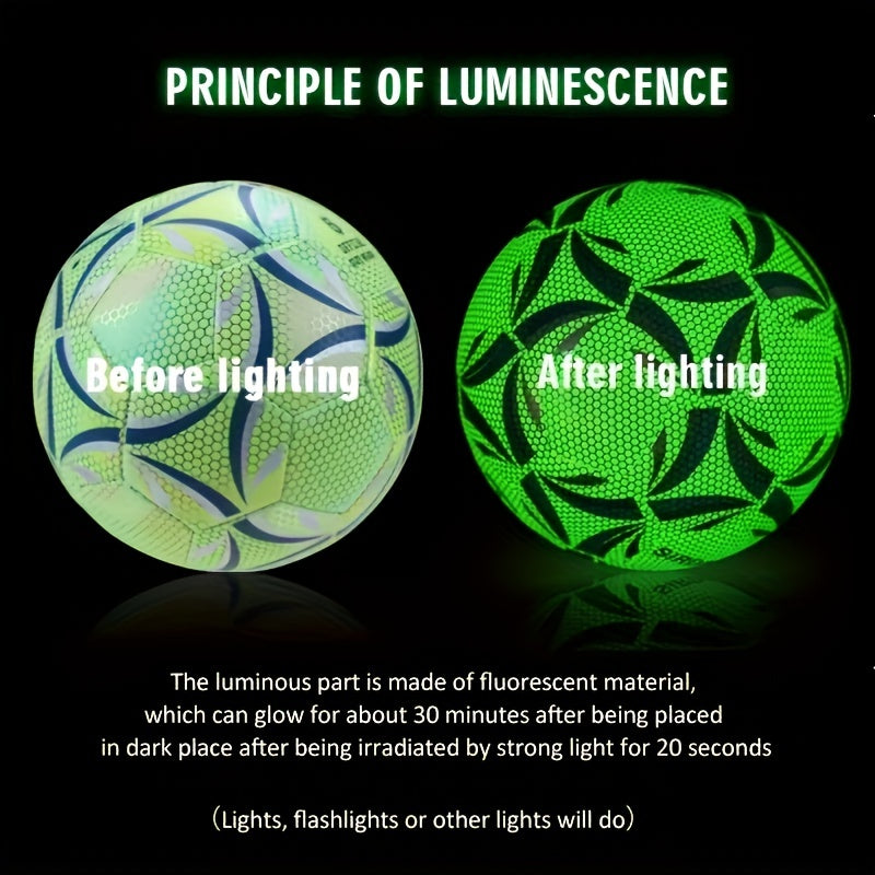 Size 4 5 PU Anti Slip Luminous Soccer Ball For Night Training