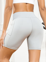 High Waisted Seamless Yoga Biker Shorts with Phone Pocket