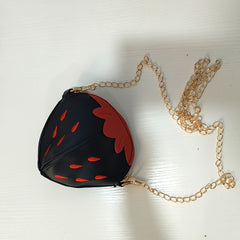 Strawberry Zipper Shoulder Bag Messenger Coin Purse Wallet With Chain Crossbody