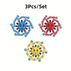3pcs Glow in Dark Fidget Spinners Expressions Plastic Decompression T