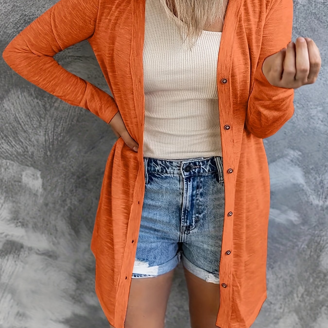 Casual Cardigan Women's Button Up Long Sleeve Cardigan