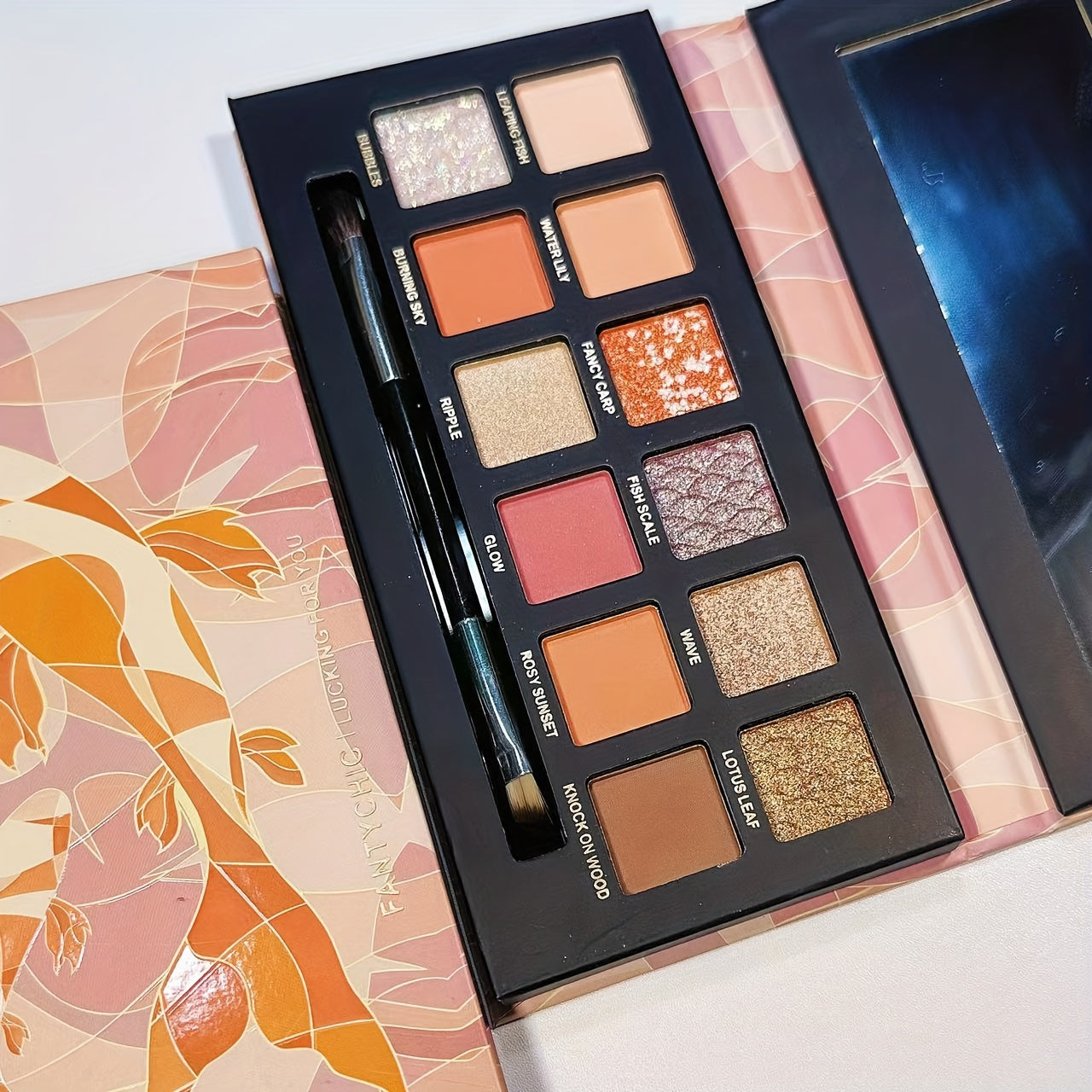 12 Colors Koi Scale Brown Orange Golden Eyeshadow Palette