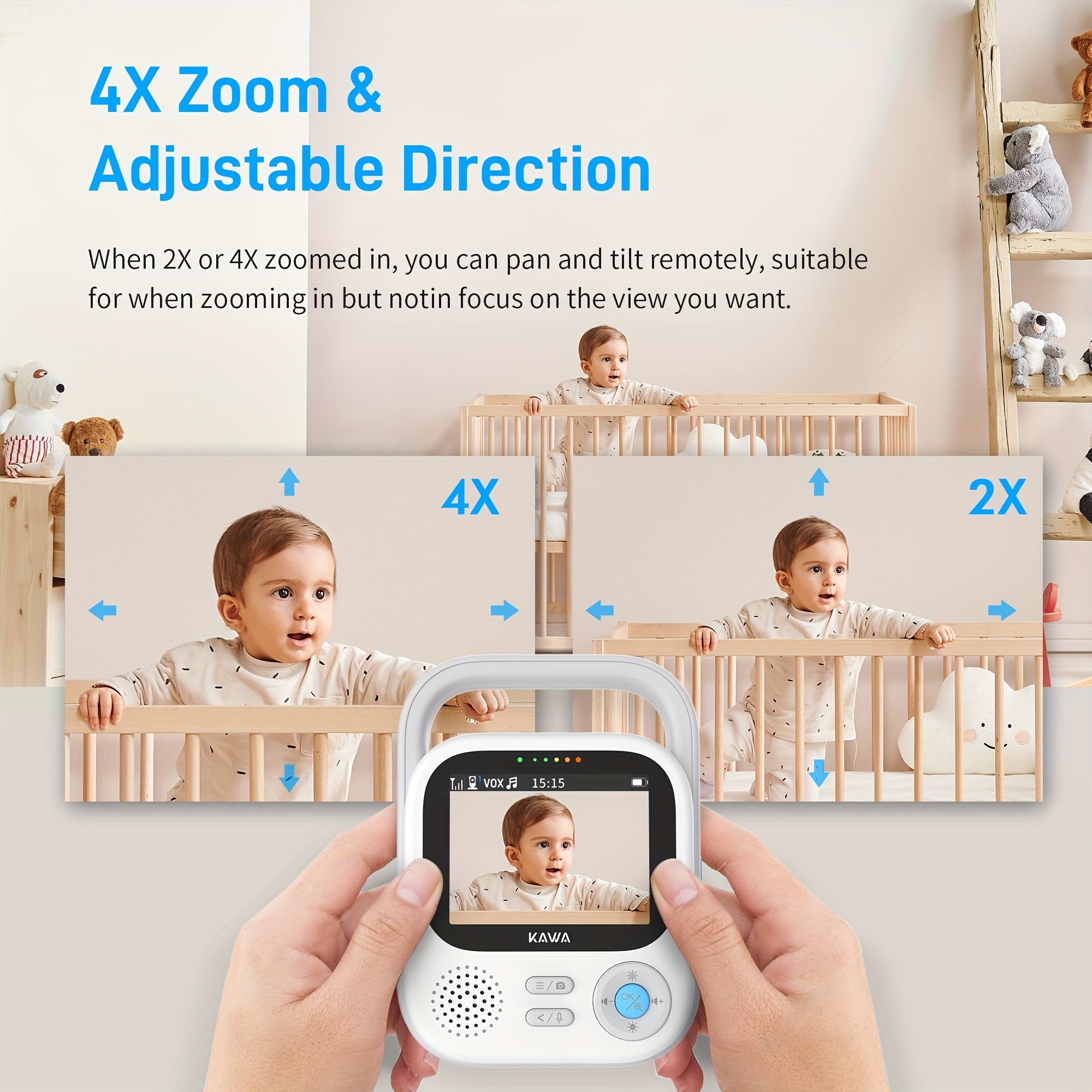 KAWA Baby Monitor 2K QHD Video Baby Monitor With Camera And Audio