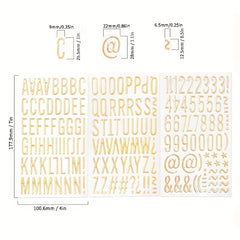 3D Golden Foil Letter & Number Stickers Self Adhesive Cut Outs DIY Crafts