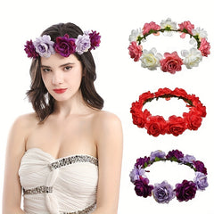 Bohemian Beach Style Flower Hair Hoop Bridal Hairband