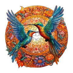 Hummingbirds & Floral Wooden Jigsaw Puzzle for Adults