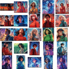 50pcs Cartoon Future Character Graffiti Stickers for Decoration