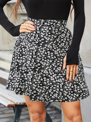 Floral Print Mini Skirt High Waist Casual Skirt