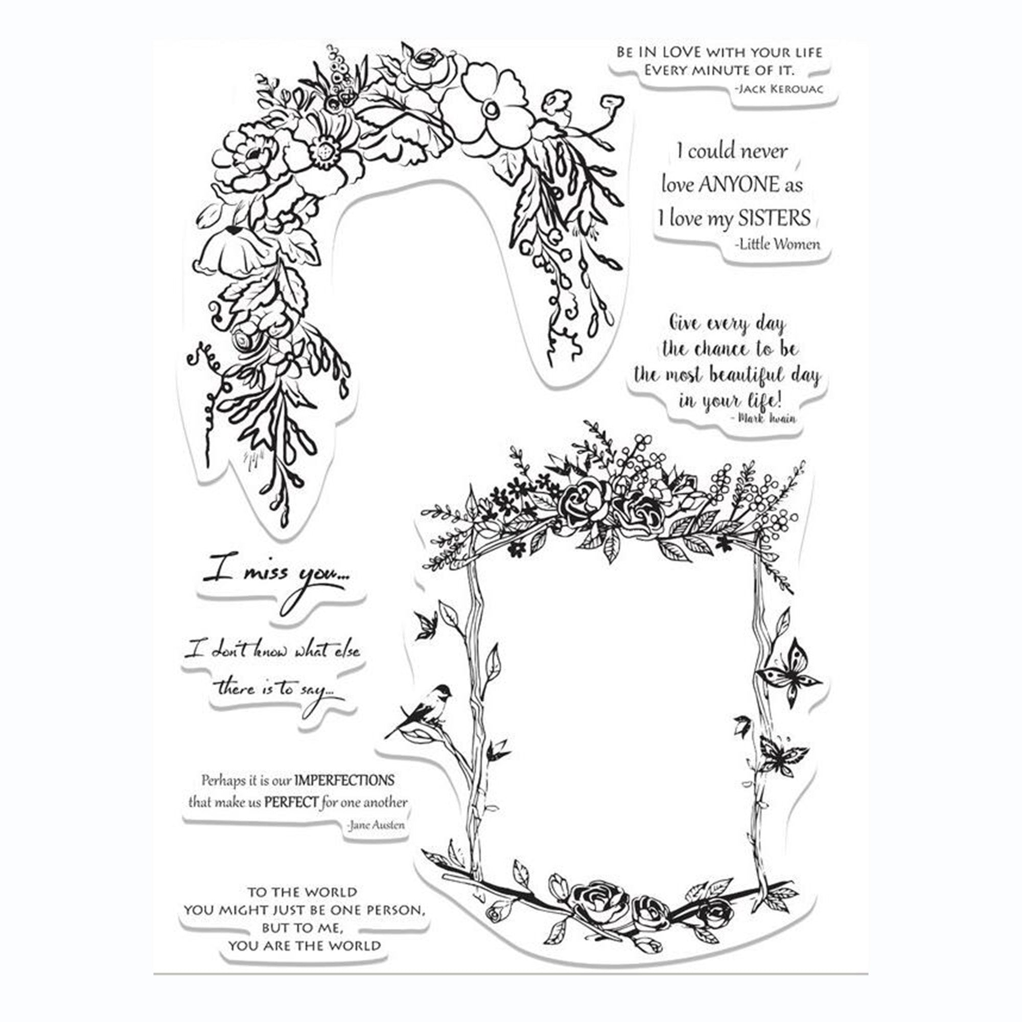 Flower Cartoon Animals Clear Stamps Rubber Stamp for DIY Scrapbooking
