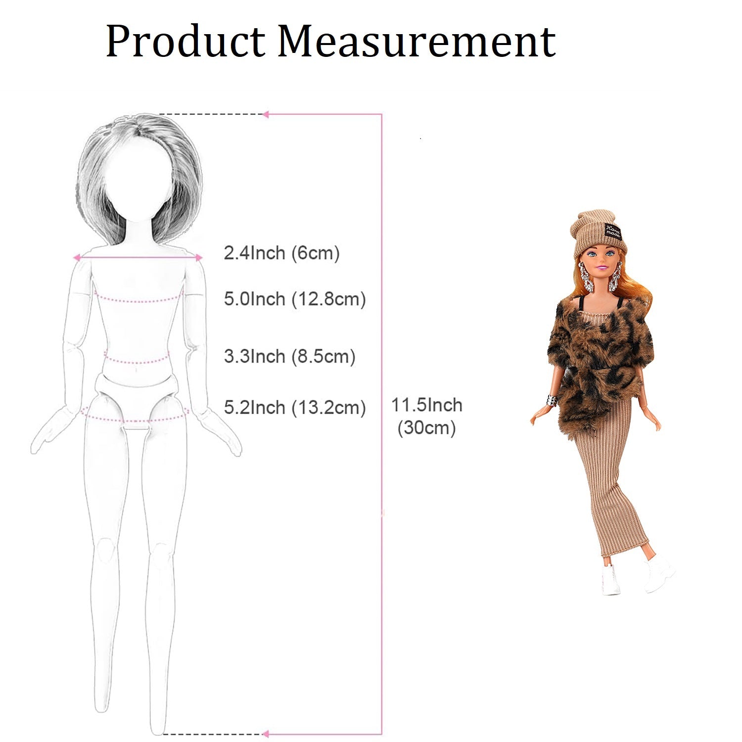 Doll Dress Kit: Floral Dress & Crop Top with Jeans, 2 Hats, 2 Tote Bags, 2 Shoes