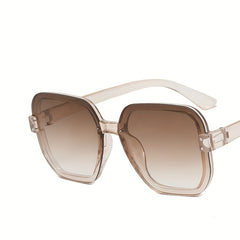 Square Gradient Sunglasses Rivet Decor UV400