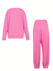 Solid Long Sleeve Top & Joggers Set