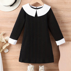 Girls' Colorblock Long Sleeve Dress for Party