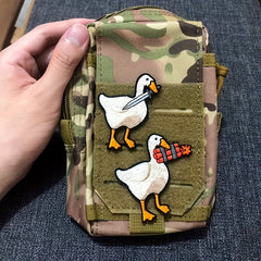 4pcs Funny Animal Embroidered Patches Goose Morale Hook And Loop