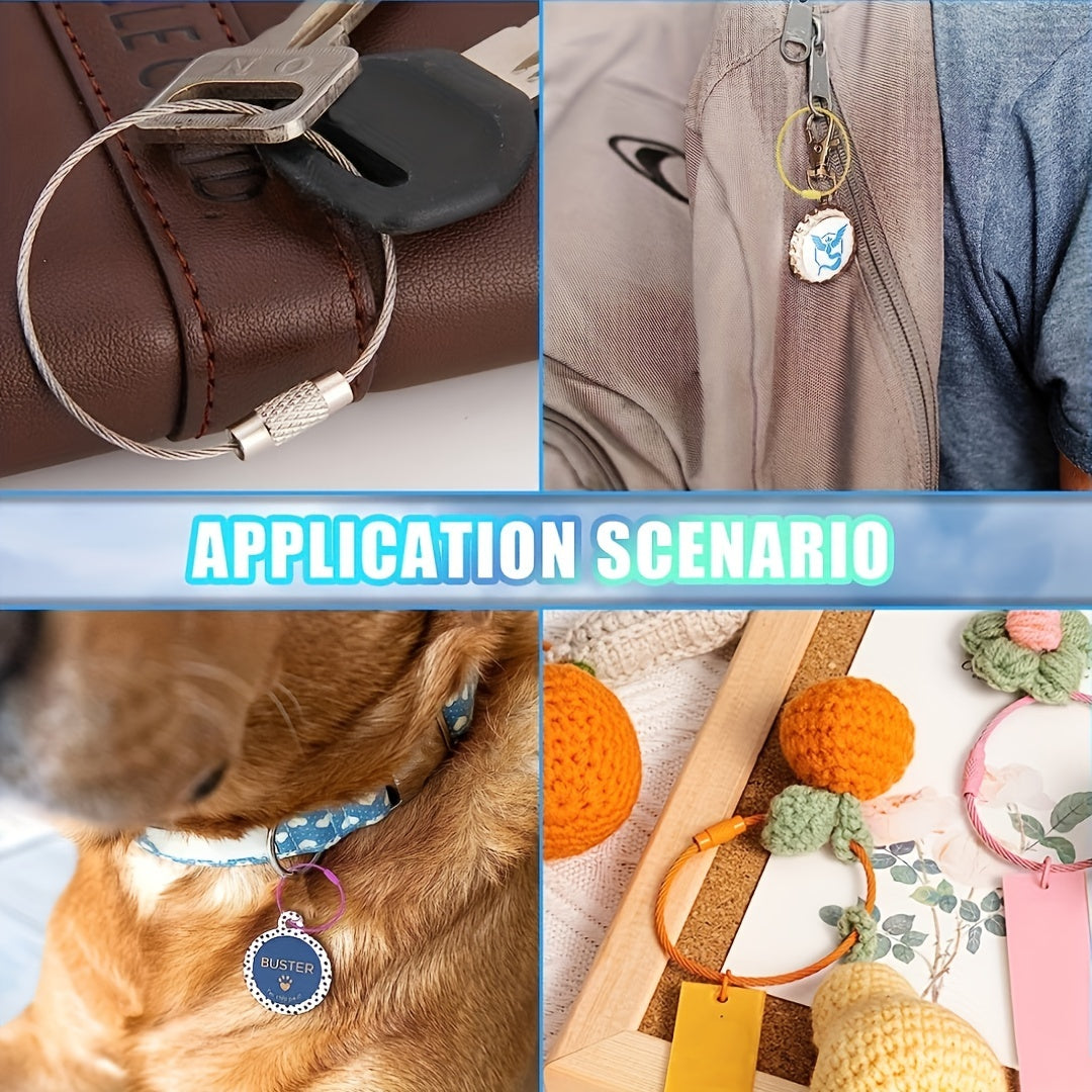 10pcs Stainless Steel Cable Keychain for Outdoor Travel