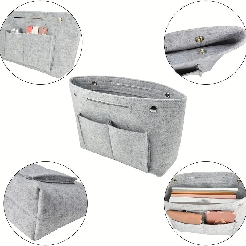 Solid Felt Organizer Insert Portable Minimalist Storage Bag