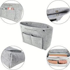Solid Felt Organizer Insert Portable Minimalist Storage Bag