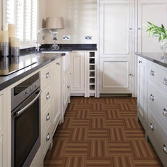10 Brown Peel And Stick Floor Sticker DIY Flooring 0.7mm Kitchen Bathroom Decor