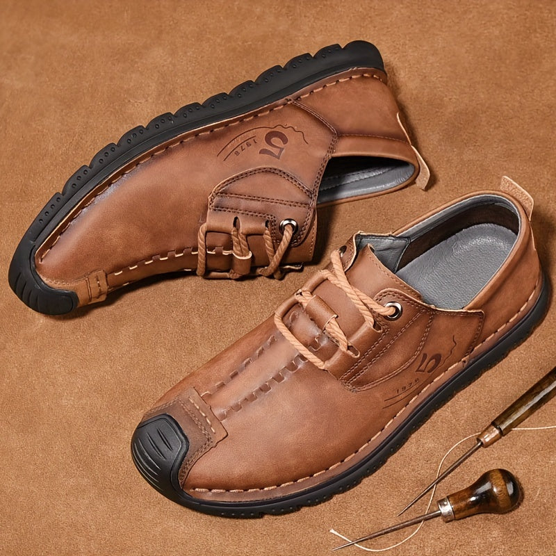 Men's Lace-up Synthetic Leather Shoes Comfortable And Breathable