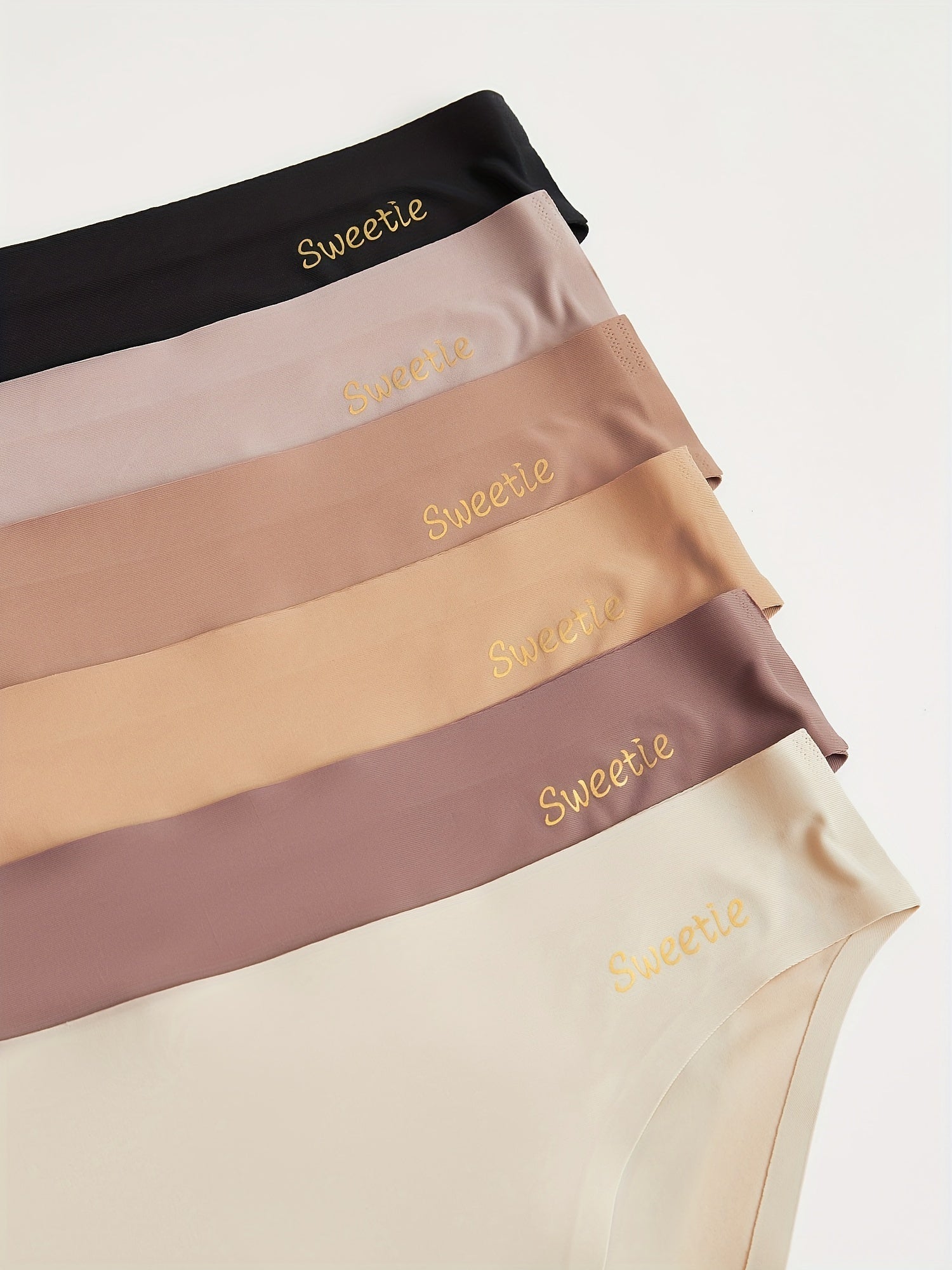 6pcs Seamless Solid Bikini Panties Breathable Intimates Women's Lingerie