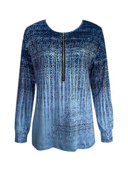 Graphic Print Half Zip Sweatshirt Casual Long Sleeve Sweatshirt