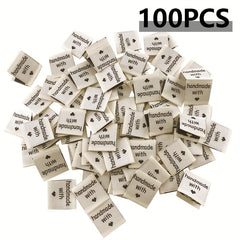 100pcs/300pcs With Love Woven Sewing Labels