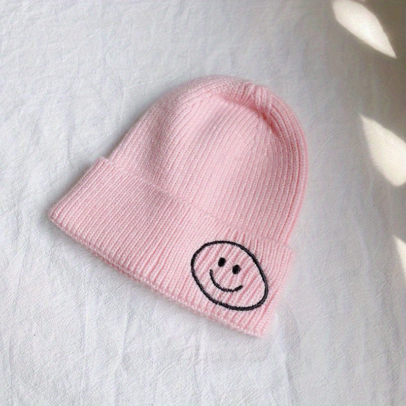 Kids Smiling Face Baby Hat Warm Knitted Woolen Hat